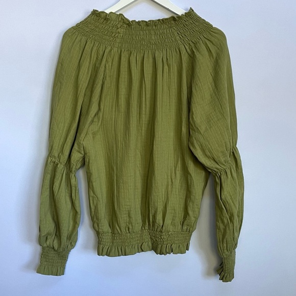 NWT Anthropologie Porridge Long-Sleeve Gauze Smocked Top M - Picture 11 of 12